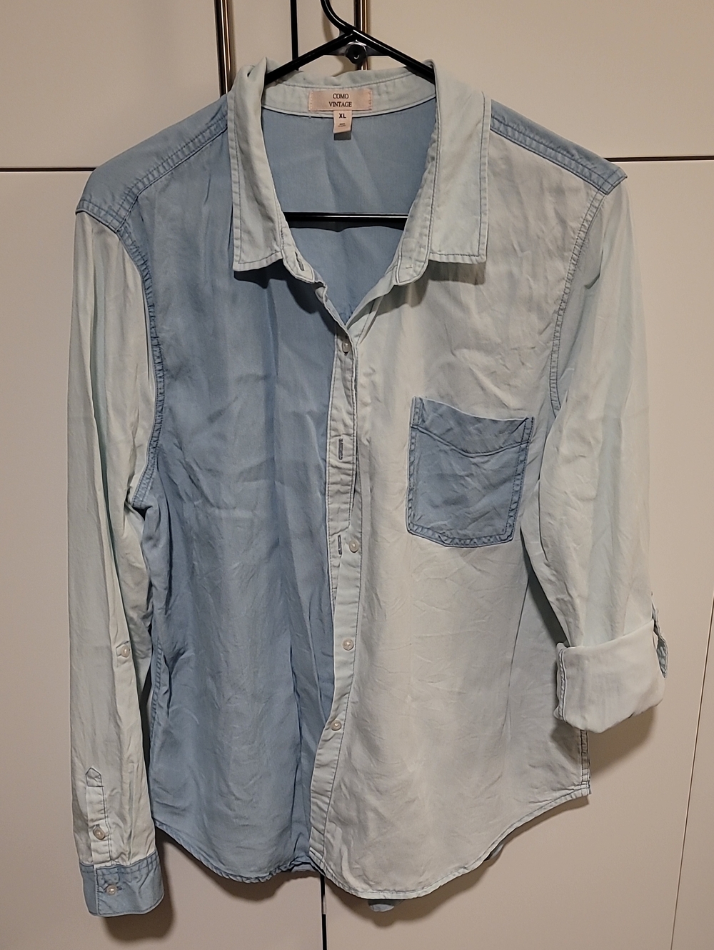 Como Vintage Light Blue Two-Tone Button-Down Shirt